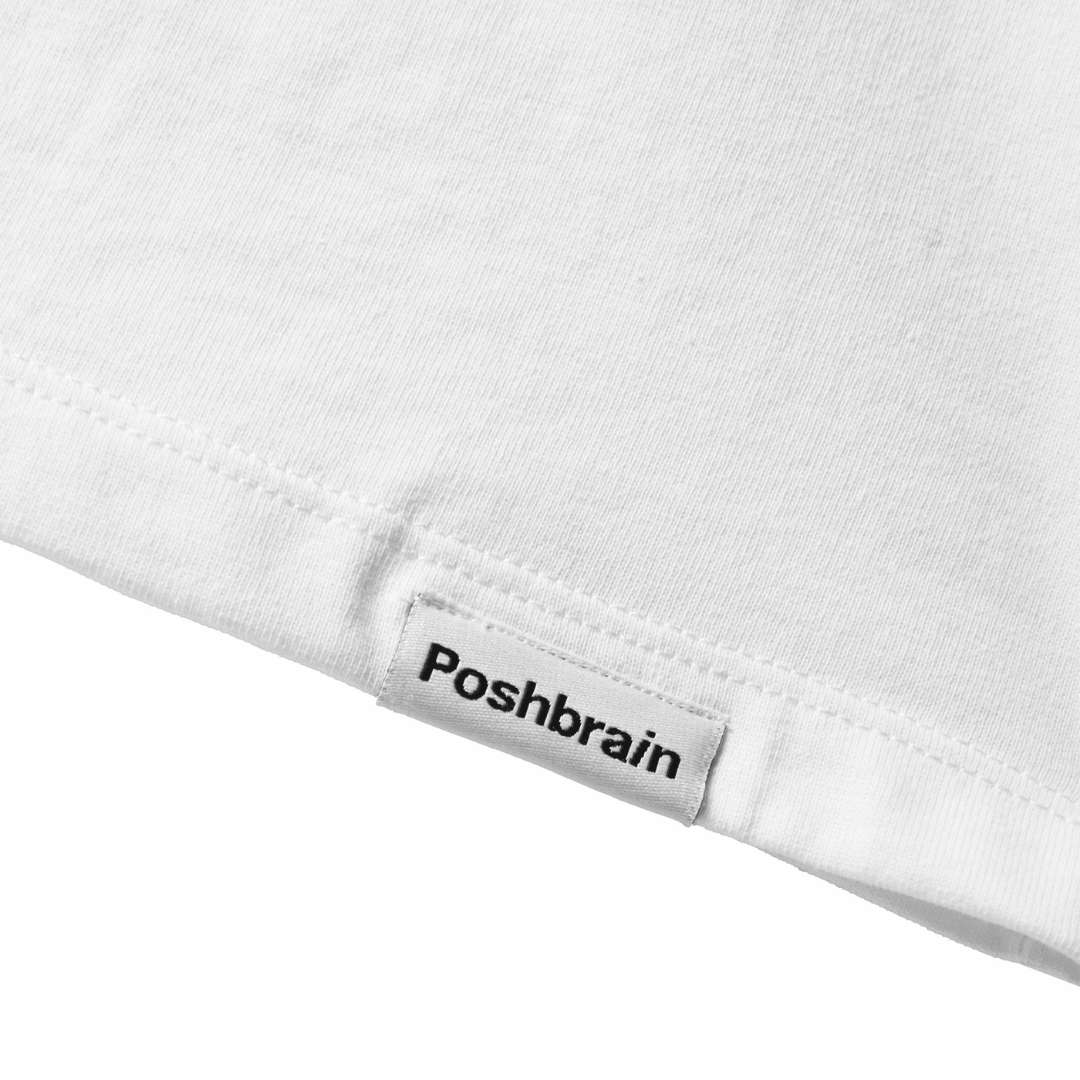 POSHBRAIN "FLYS WH" WHITE TEE