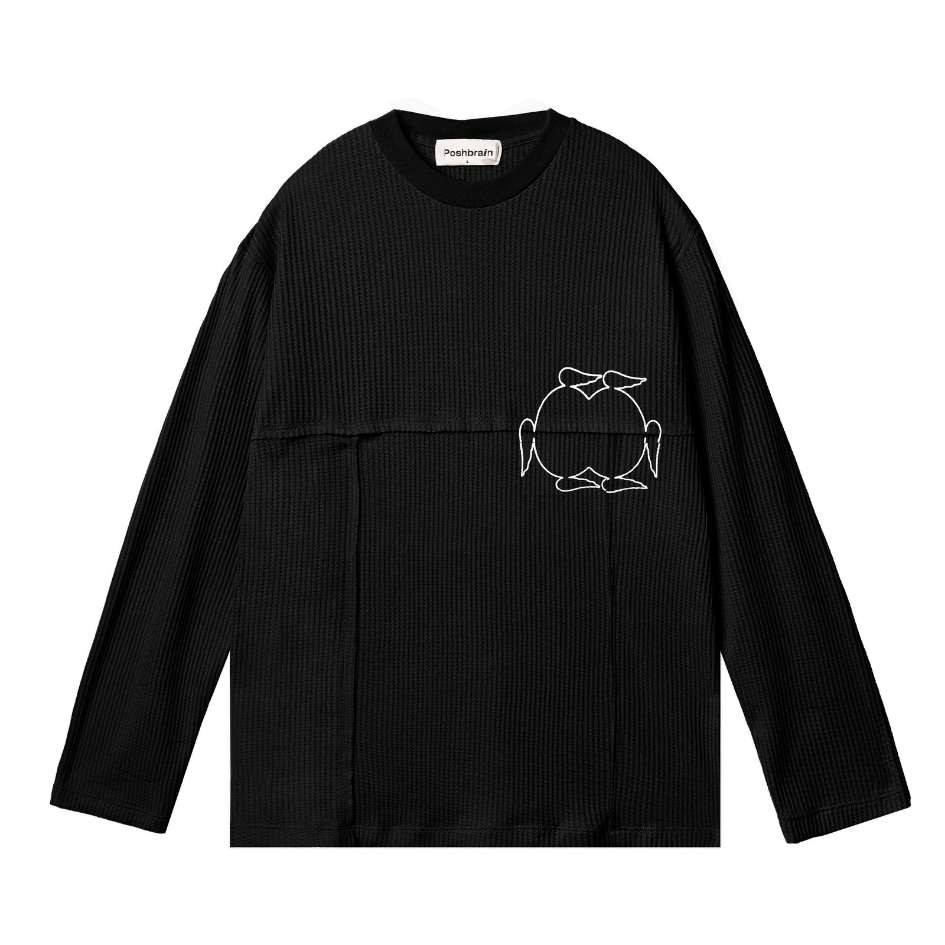 POSHBRAIN " LANE WAFFLE " BL LONGSLEEVE