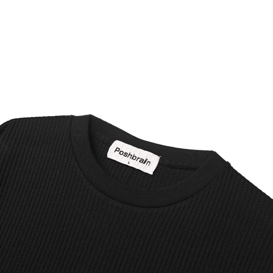 POSHBRAIN " LANE WAFFLE " BL LONGSLEEVE