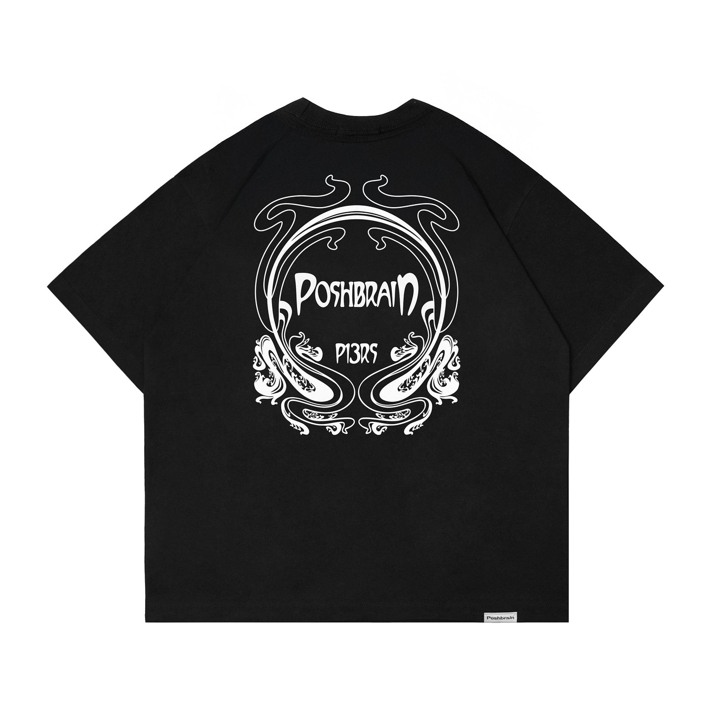 POSHBRAIN "NOVEAU" BLACK TEE
