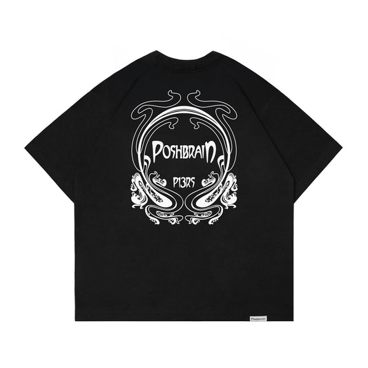 POSHBRAIN "NOVEAU" BLACK TEE