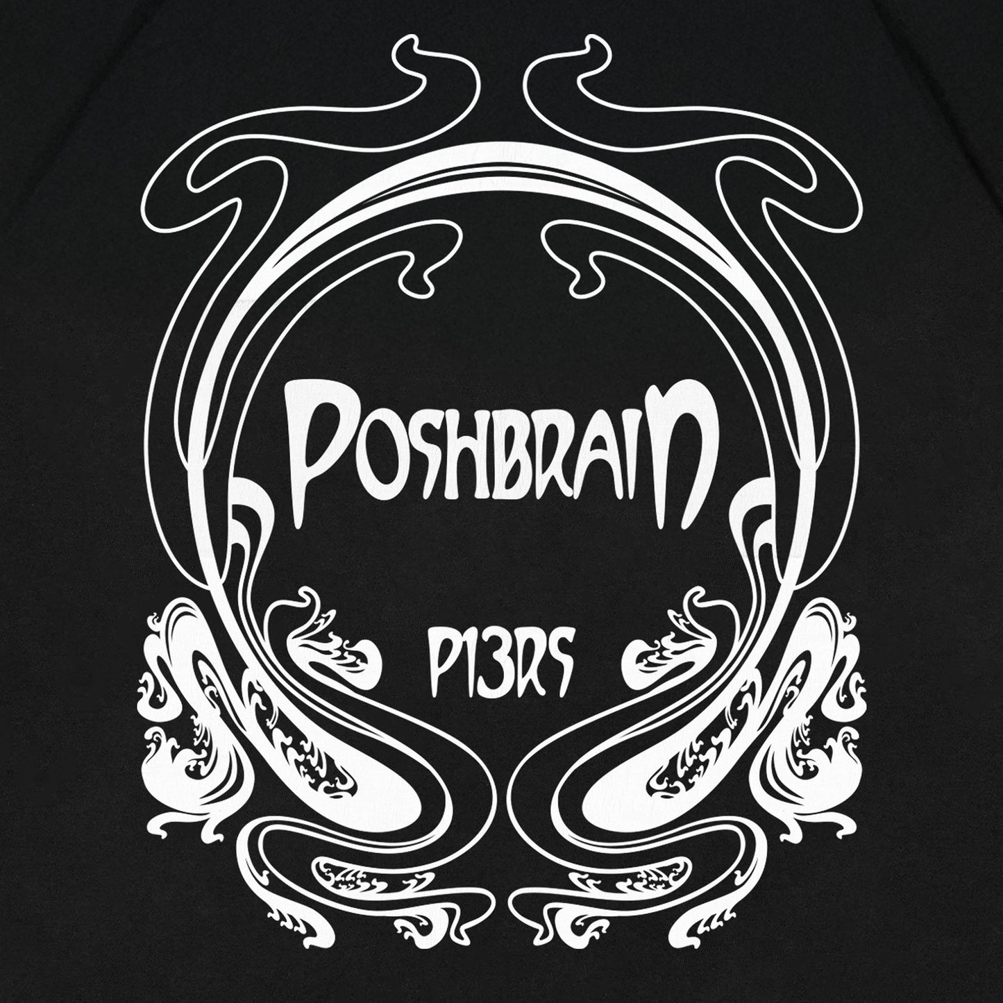 POSHBRAIN "NOVEAU" BLACK TEE