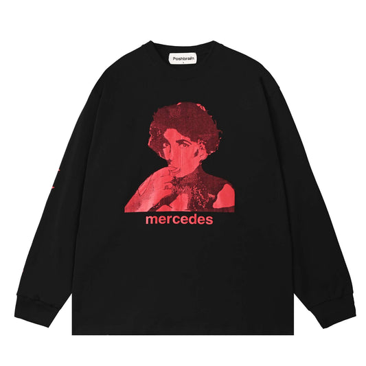 POSHBRAIN "MERCEDES' BLACK TEE