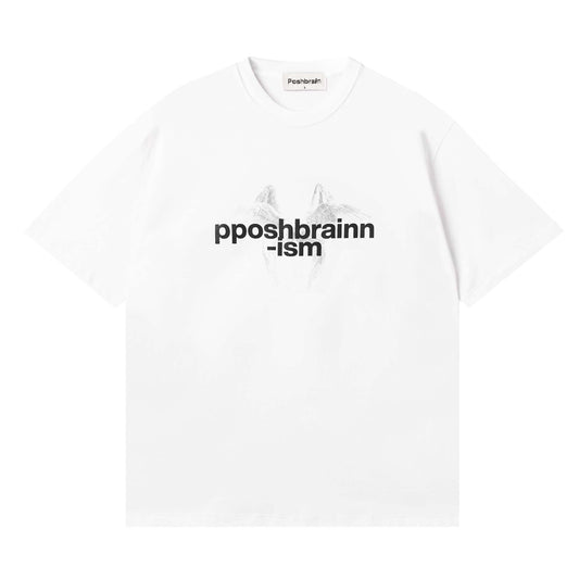 POSHBRAIN "FLYS WH" WHITE TEE