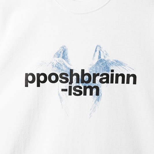 POSHBRAIN "FLYS WH" WHITE TEE