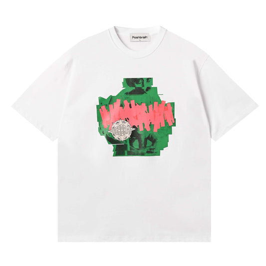 POSHBRAIN "NOTRE' WHITE TEE