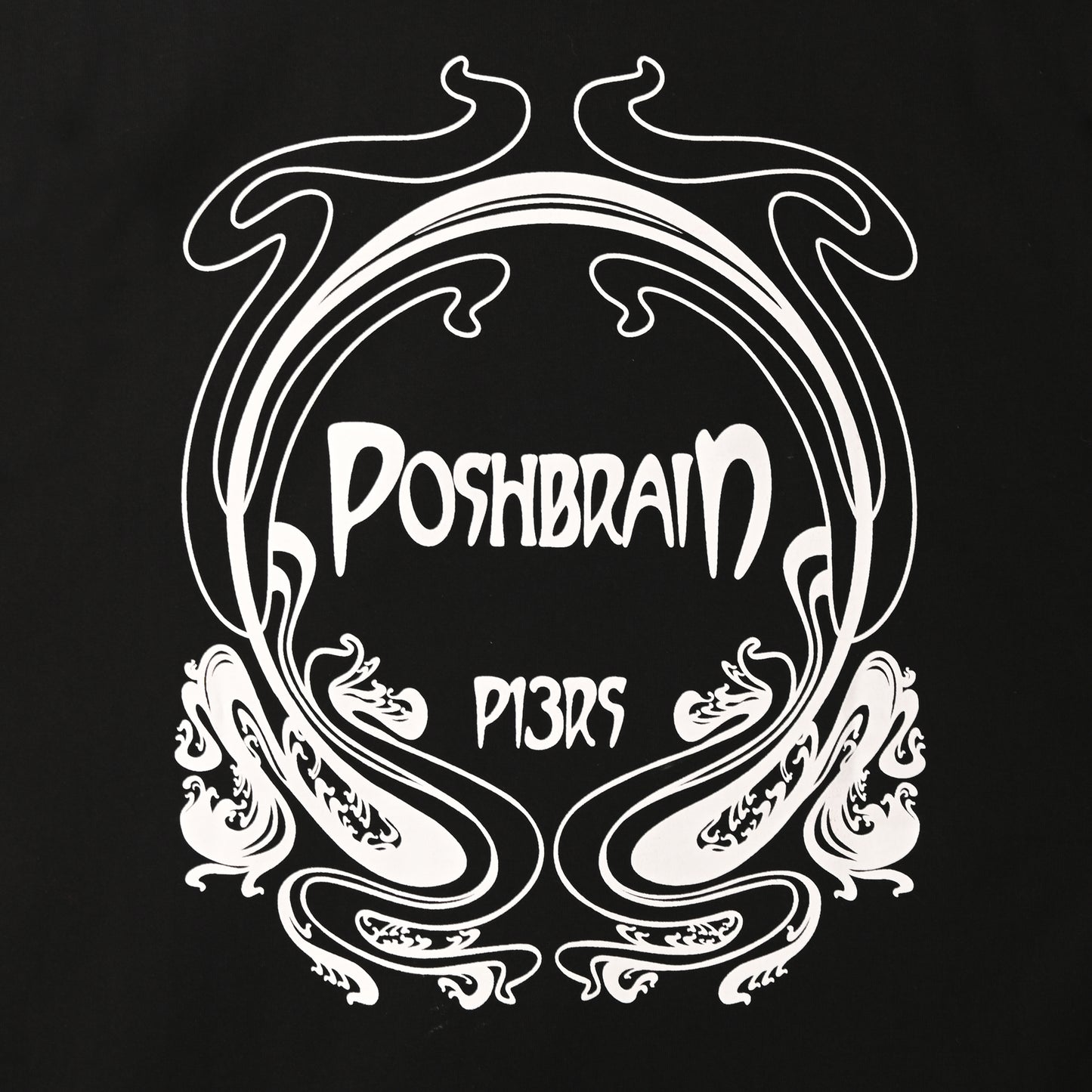 POSHBRAIN "NOVEAU" BLACK TEE