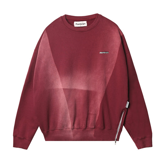 POSHBRAIN "DYED CREWZIP BURG" SIDE ZIPPER CREWNECK
