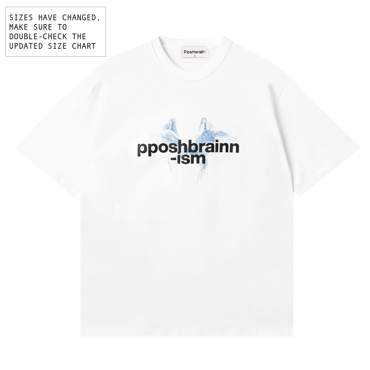 POSHBRAIN "FLYS WH" WHITE TEE