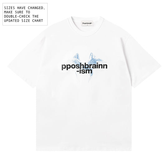 POSHBRAIN "FLYS WH" WHITE TEE