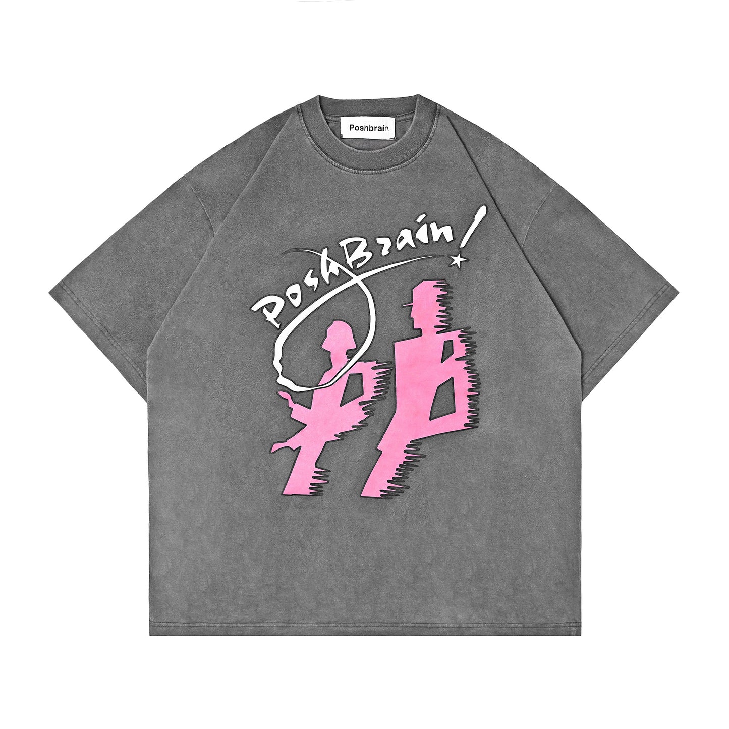 SEINS WASHED TEE - GRAY WASHED