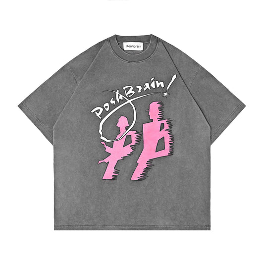 SEINS WASHED TEE - GRAY WASHED