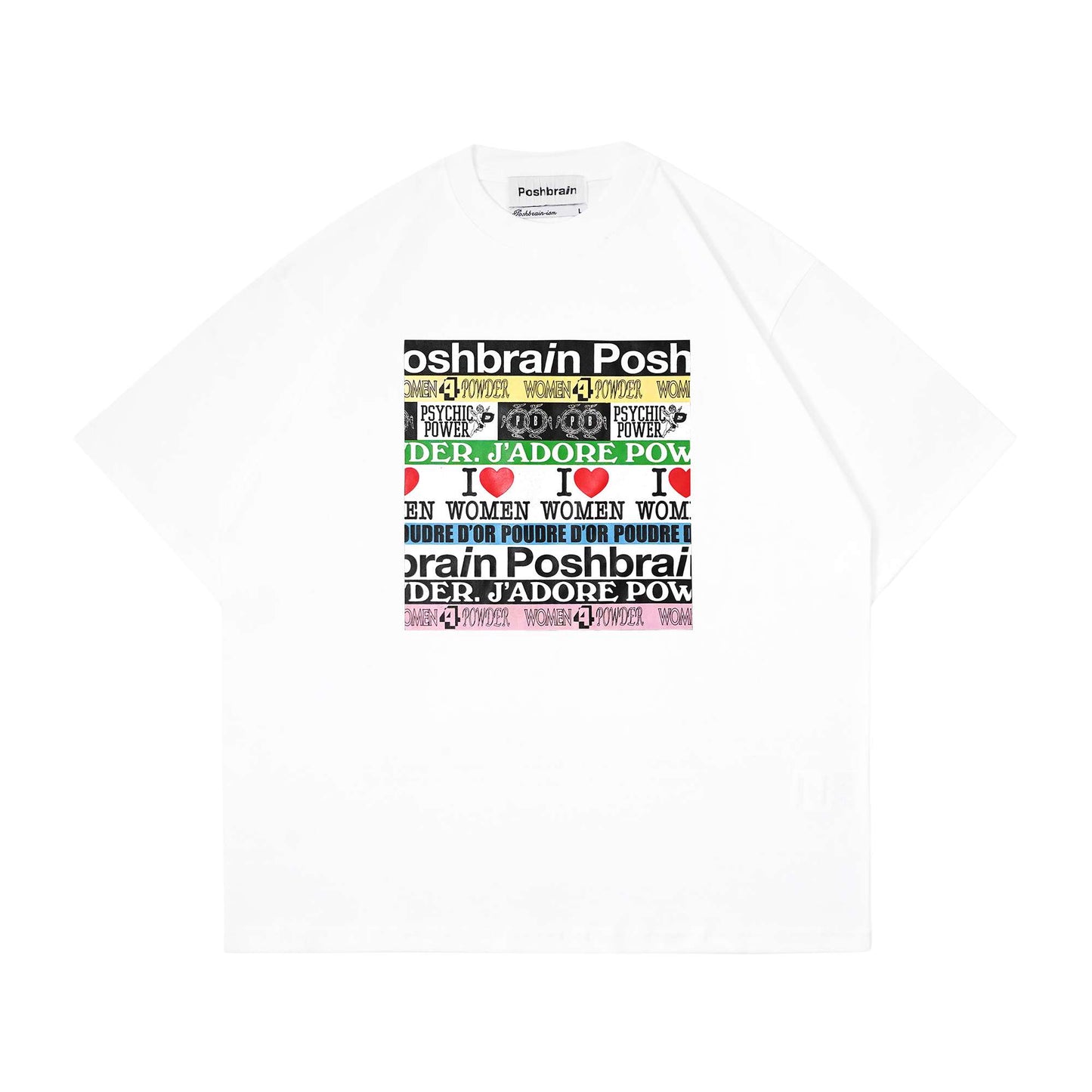 POSHBRAIN "TEXTING" WHITE TEE