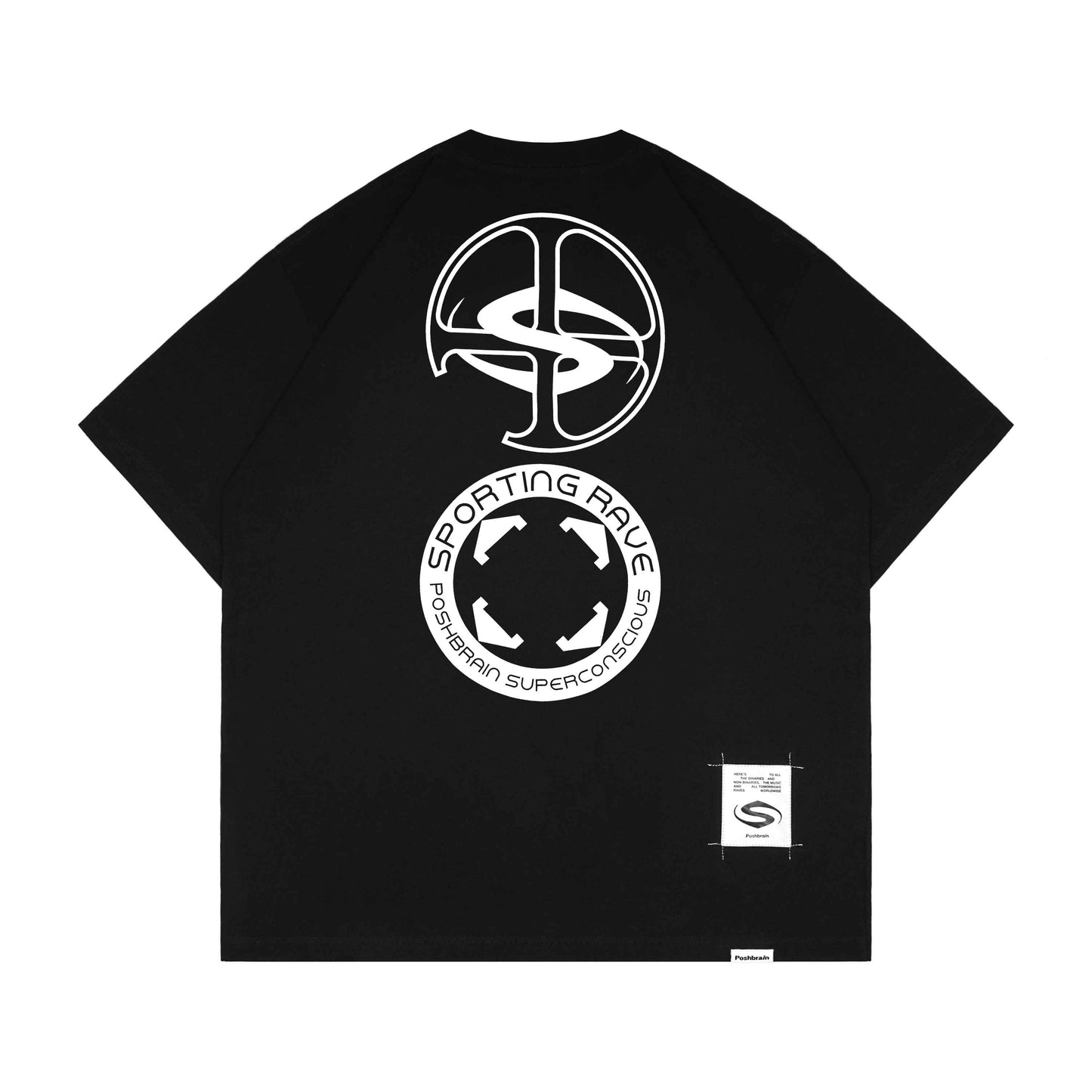 POSHBRAIN X SUPERCONSCIOUS - Sporting - Black - Tee