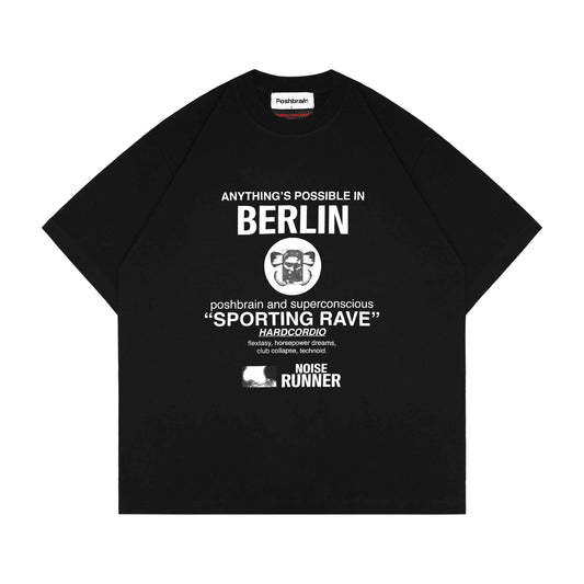 POSHBRAIN X SUPERCONSCIOUS - Hardcordio - Black - Tee