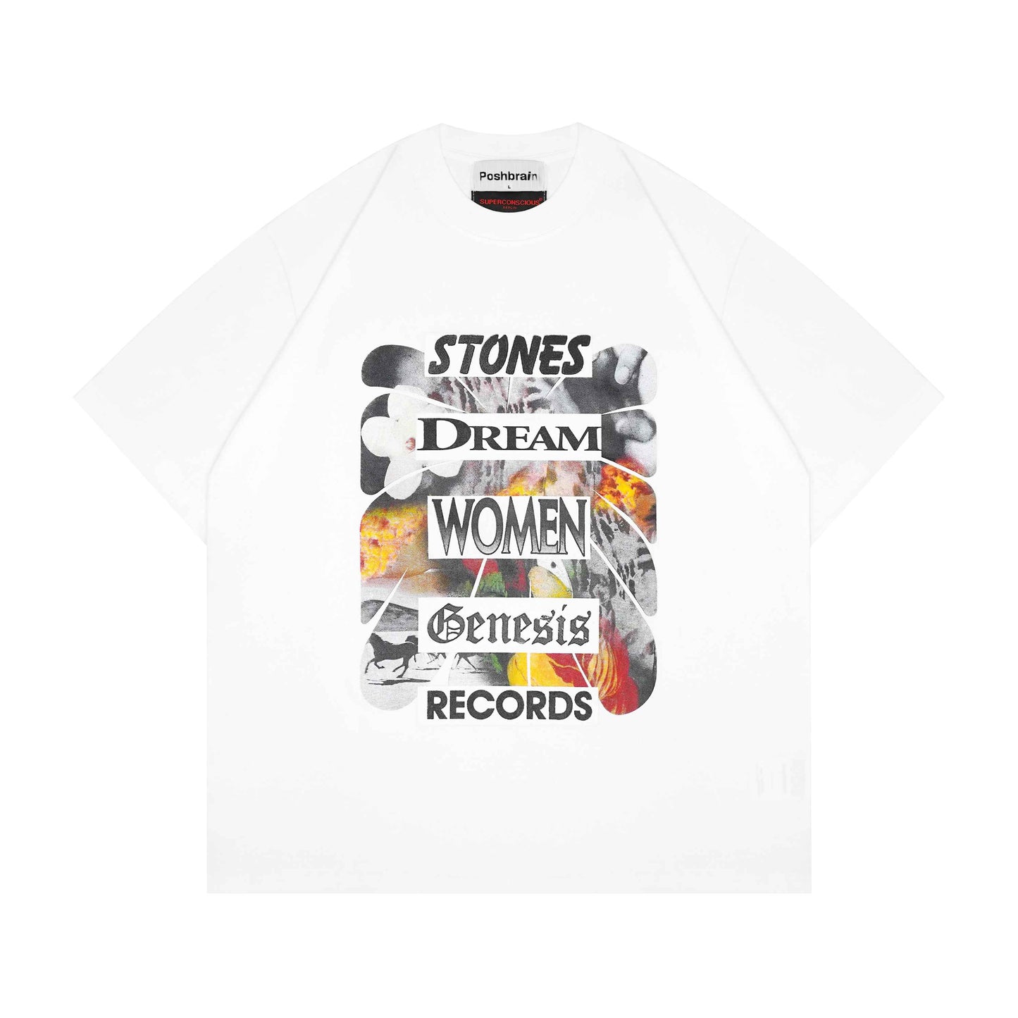 POSHBRAIN "Decibel" White Tee
